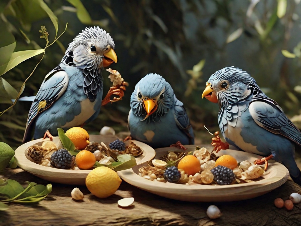 pássaros comendo