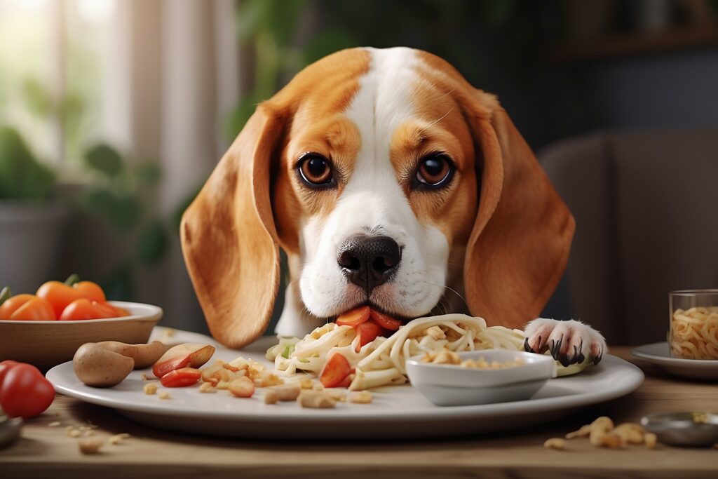 beagle comendo