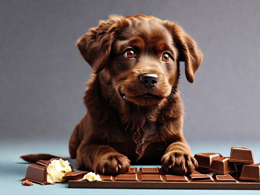 cachorro comendo chocolate