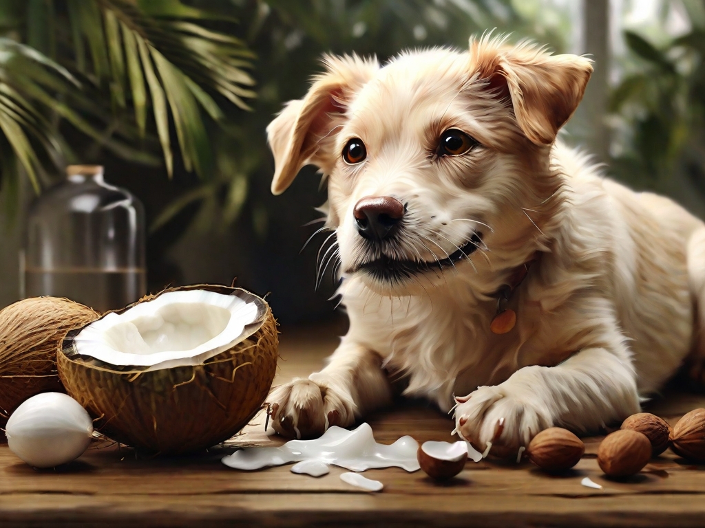 cachorro comendo coco