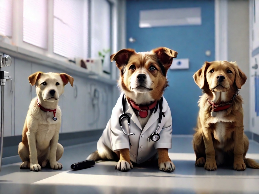 cachorros no médico