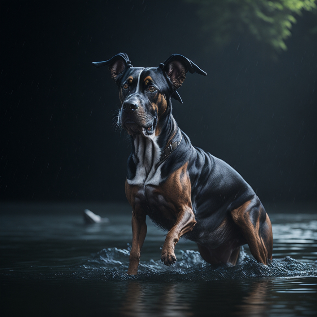 cachorro no rio