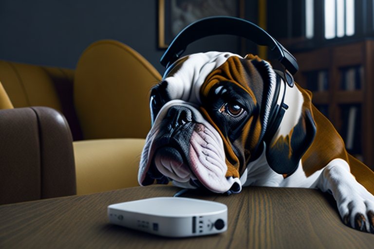 cachorro ouvindo musica