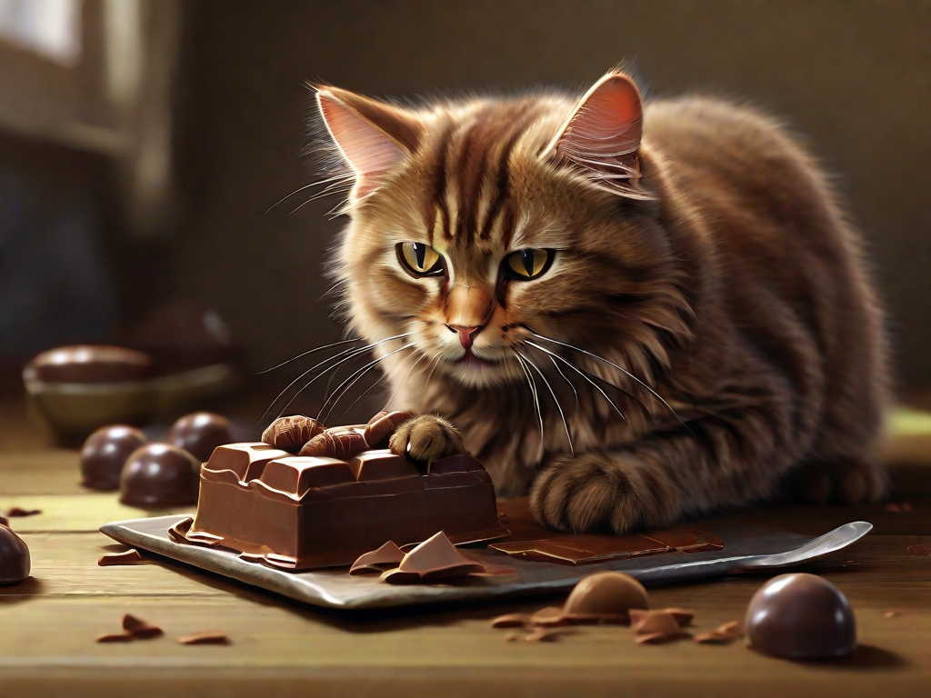 gato comendo chocolate