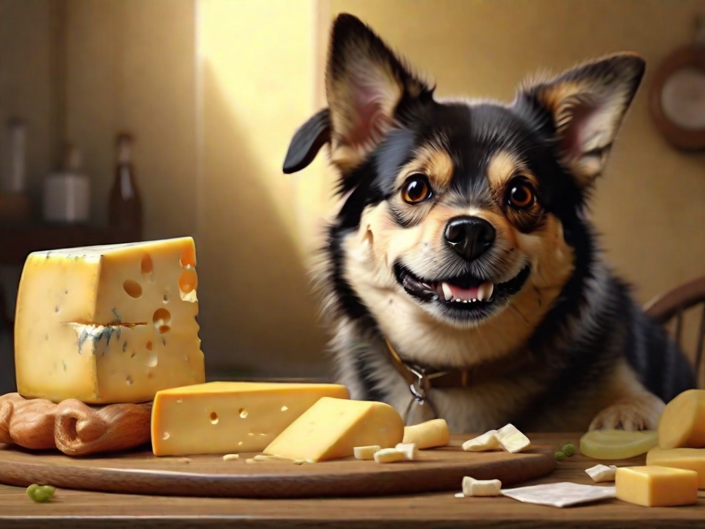 cachorro comendo queijo
