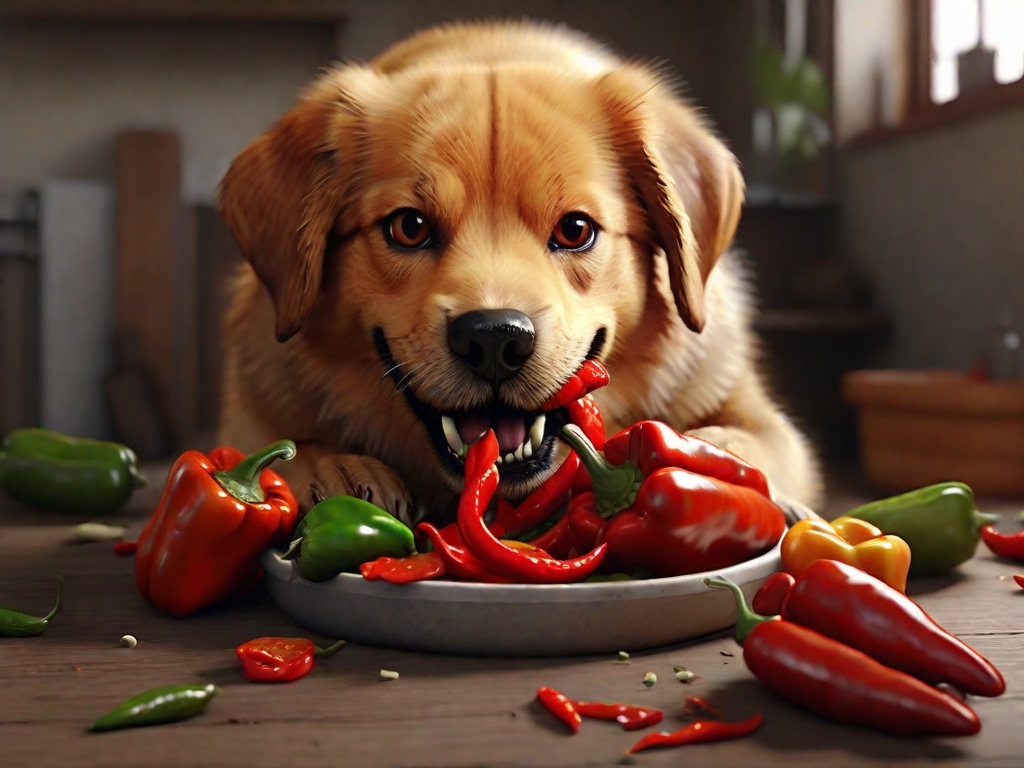 cachorro comendo pimentão