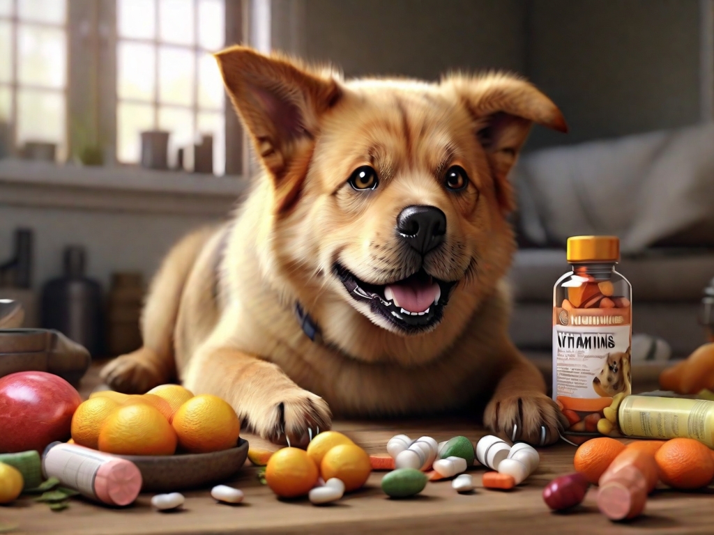 cachorro comendo vitamina