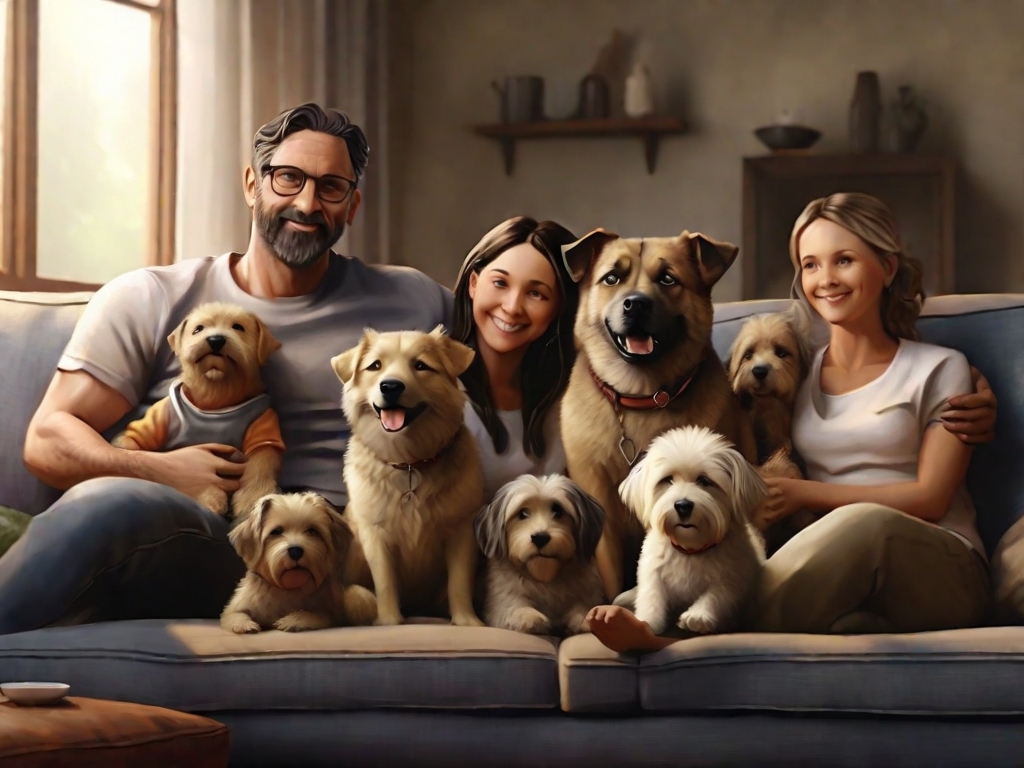 cachorro com sua familia