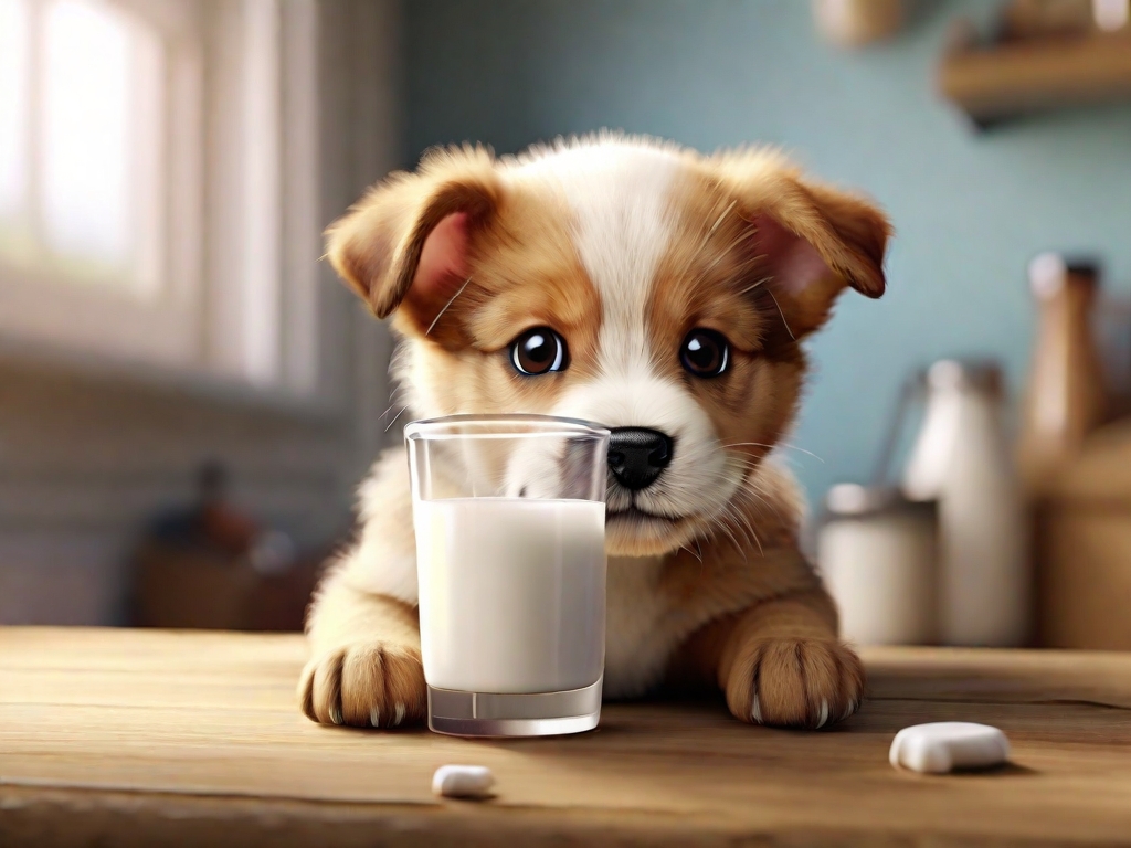 cachorro filhote tomando leite