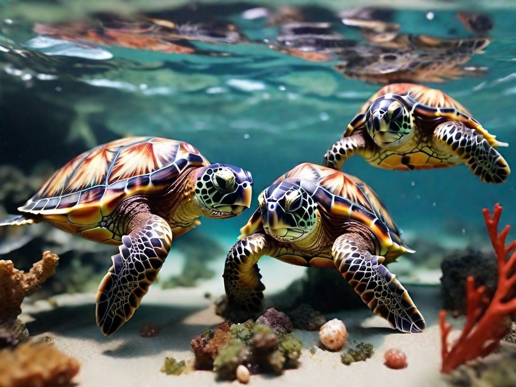  tartarugas marinhas comendo