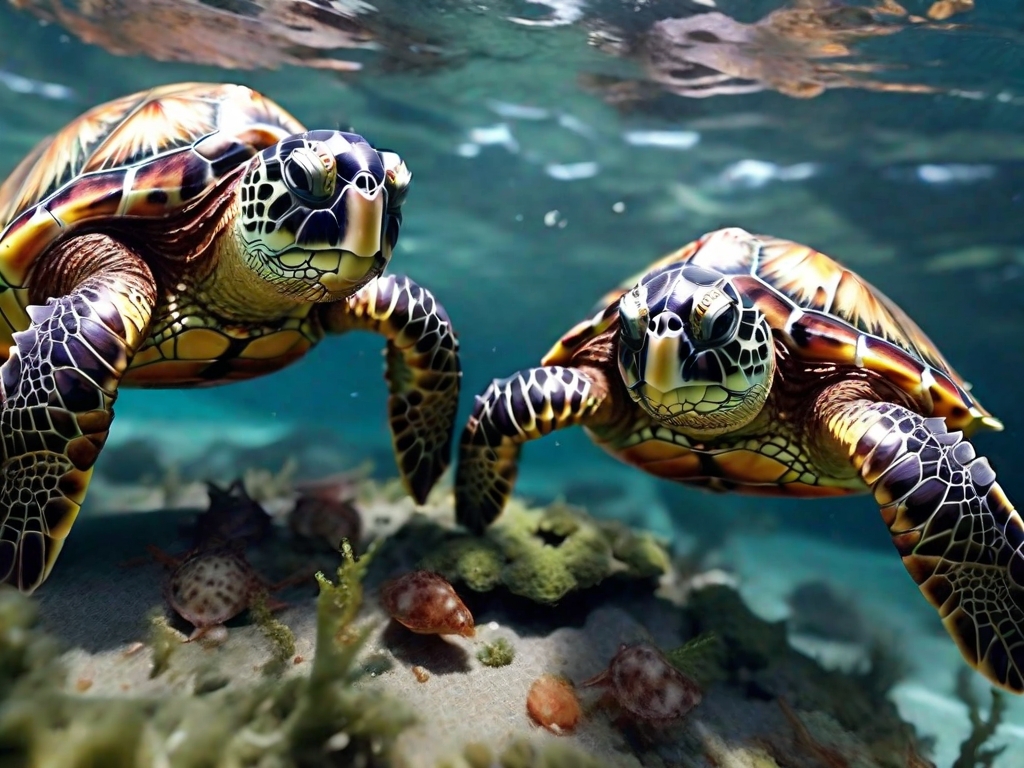 tartarugas marinhas comendo