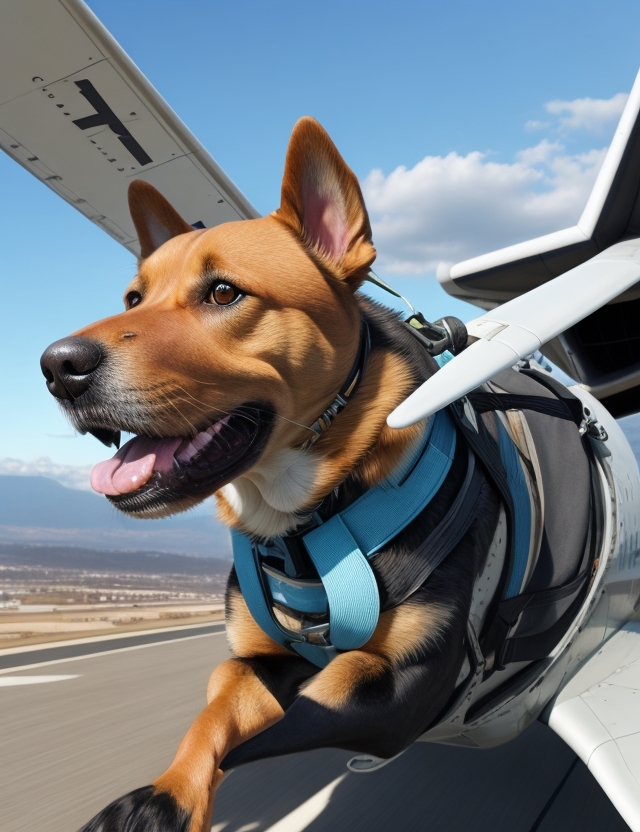 dog_walking_in_an_airplane_realistic_0