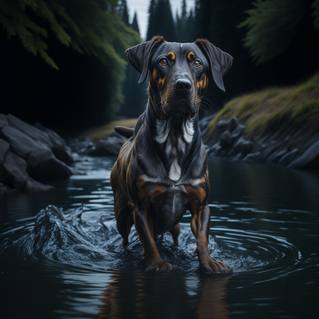 cachorro no rio