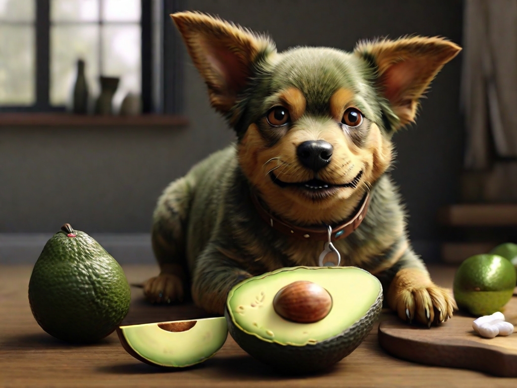 cachorro comendo abacate