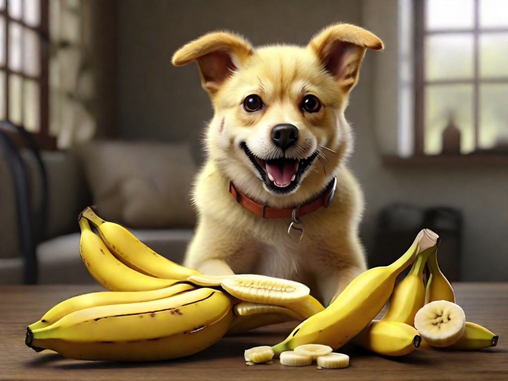cachorro comendo banana