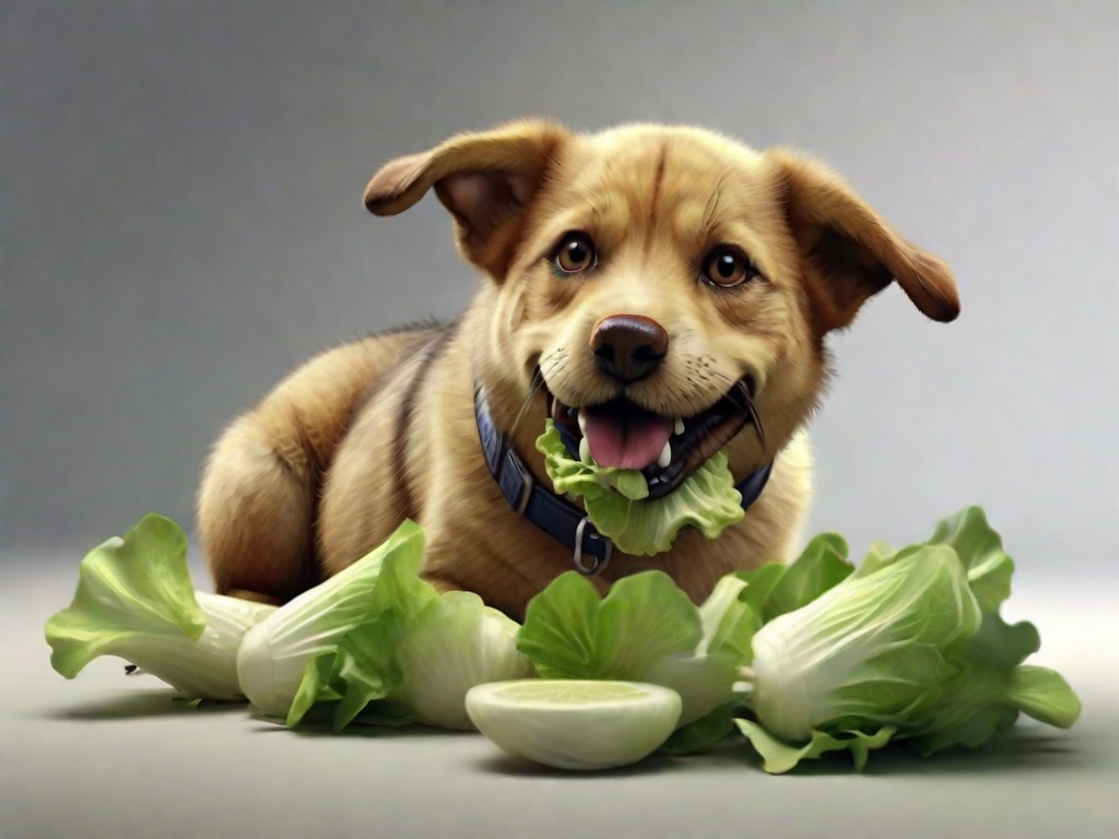 cachorro comendo alface