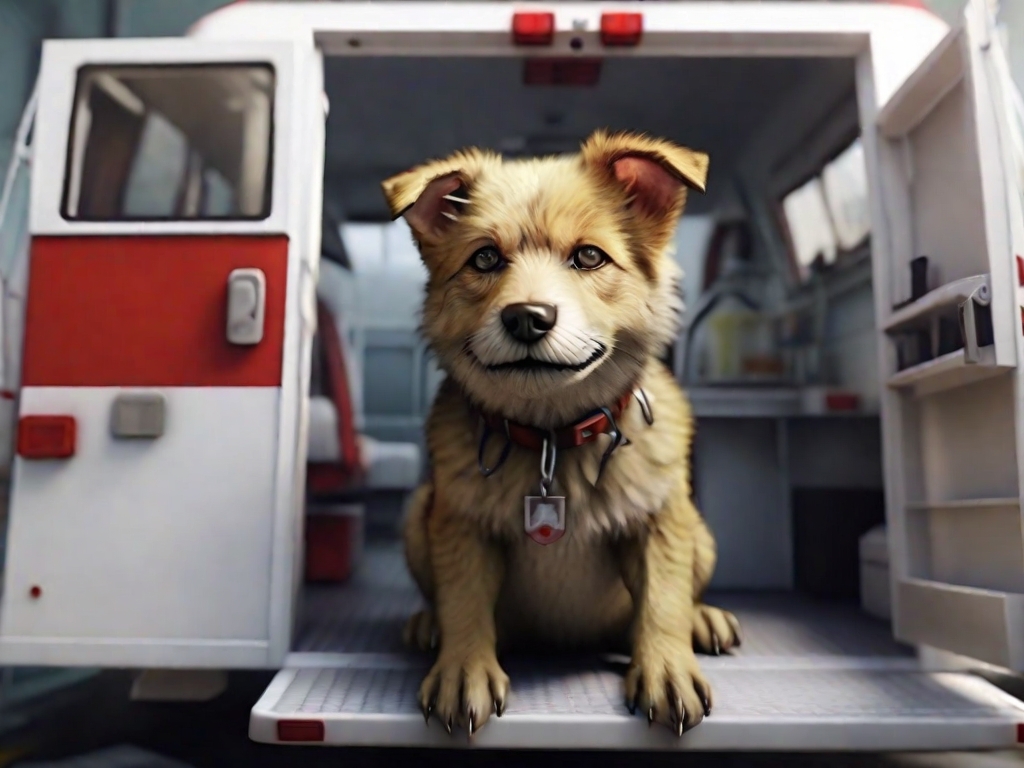 cachorro na ambulancia
