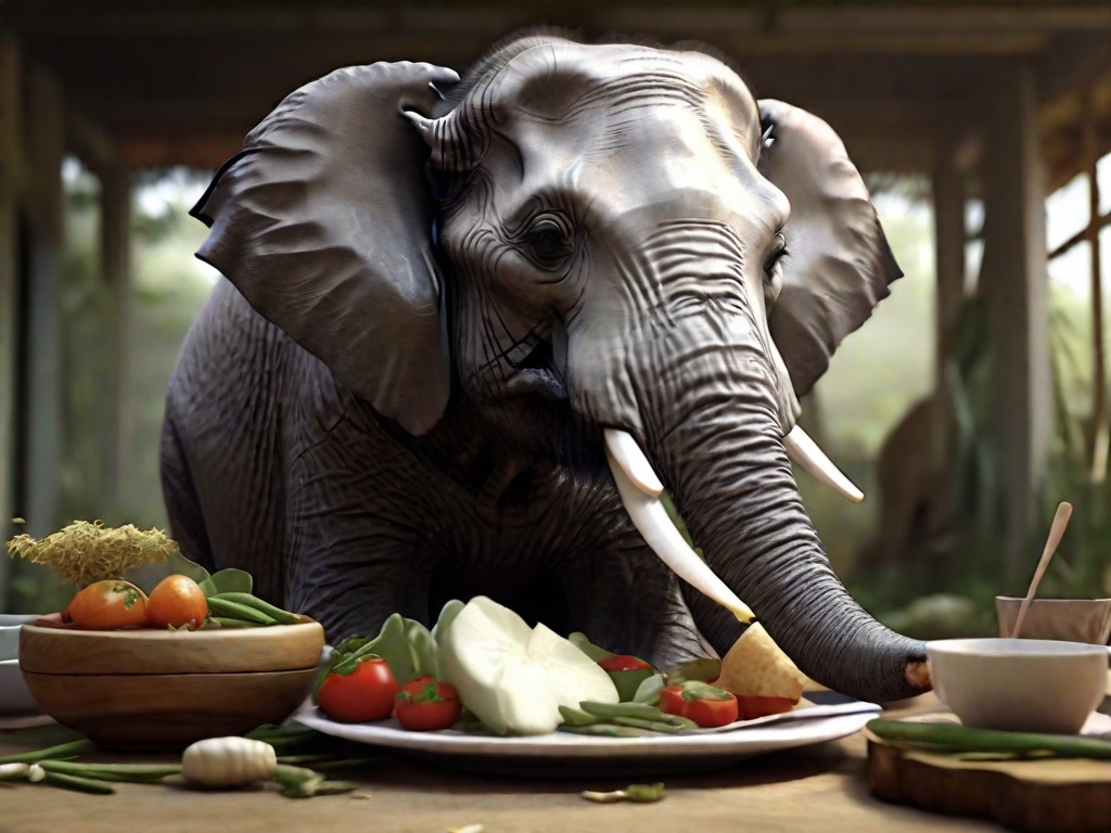 elefante comendo