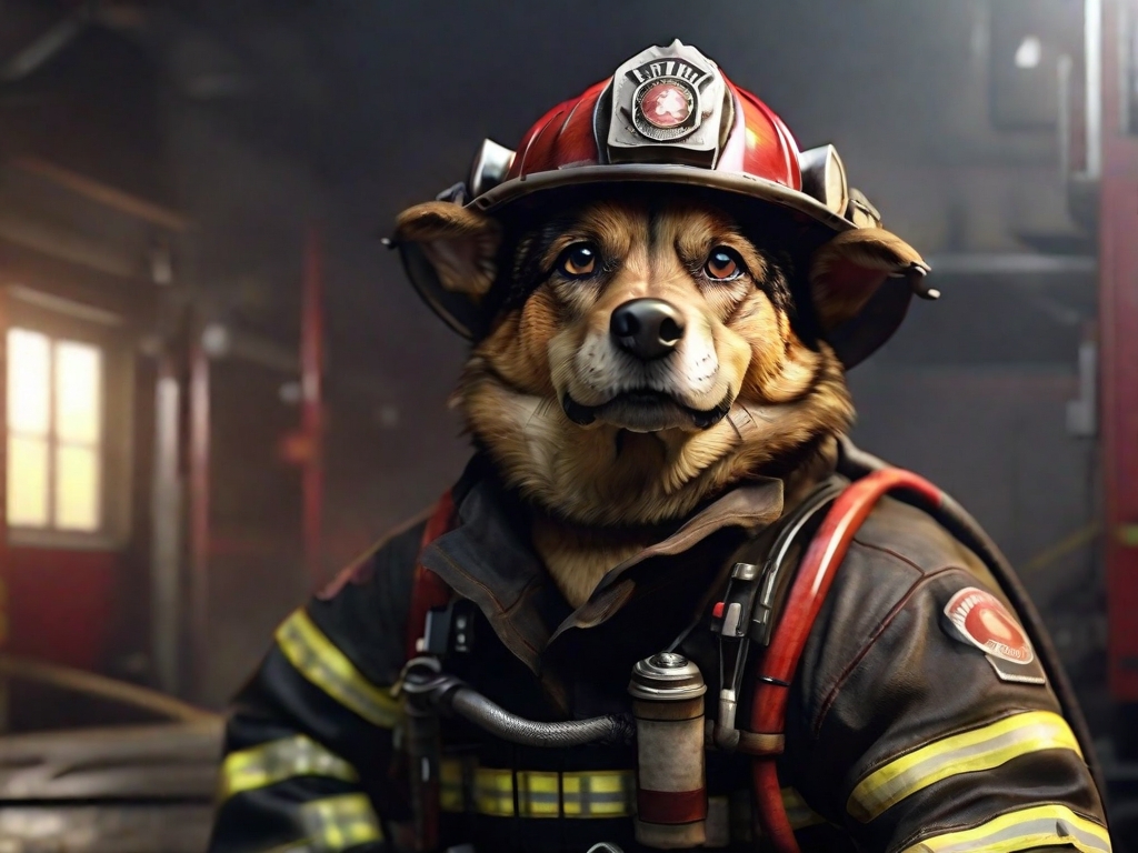 cachorro bombeiro