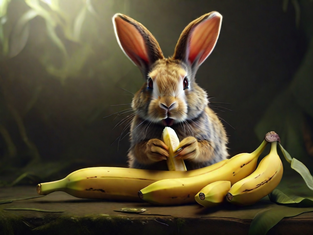 coelho comendo banana