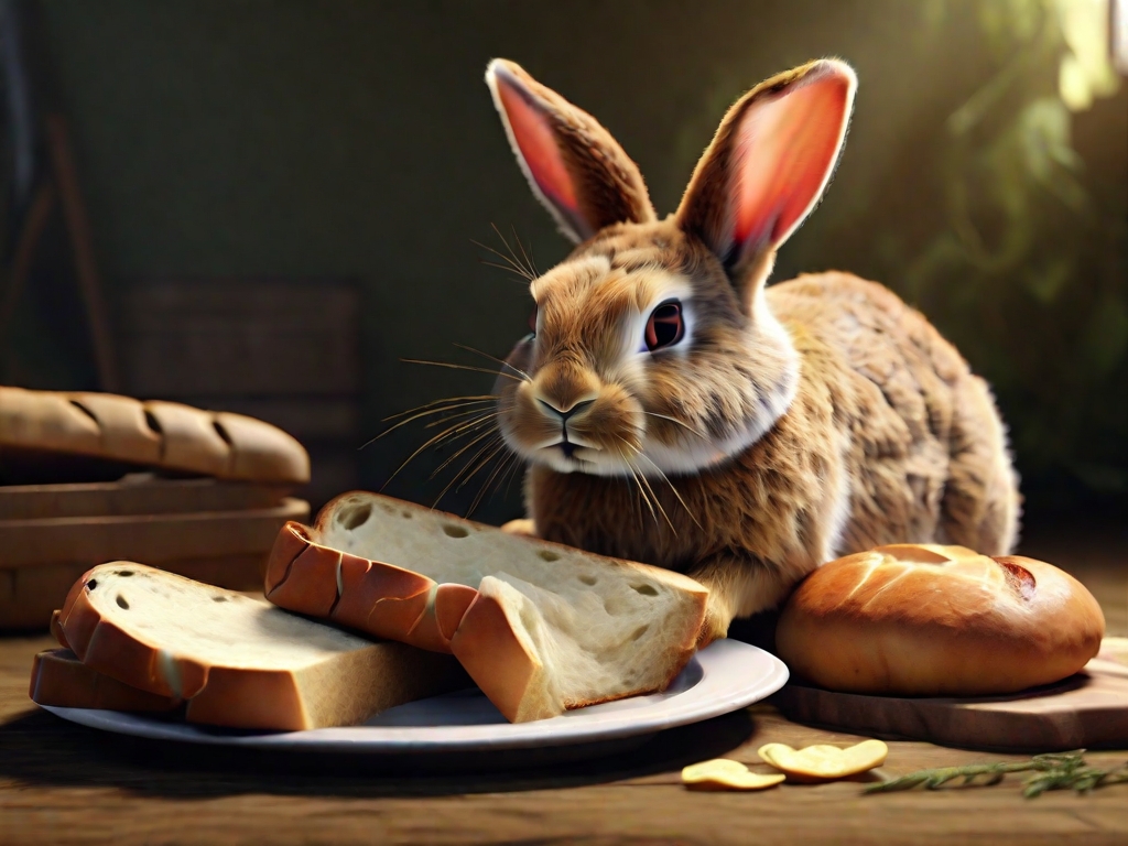 coelho comendo pão