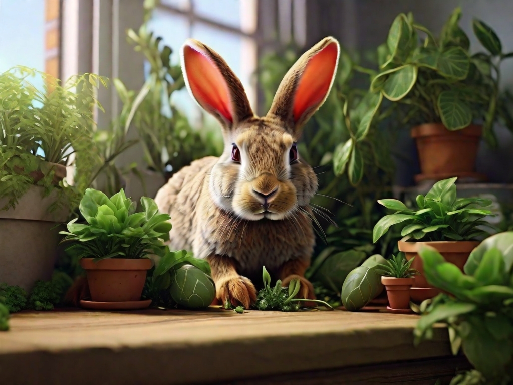 coelho comendo plantas