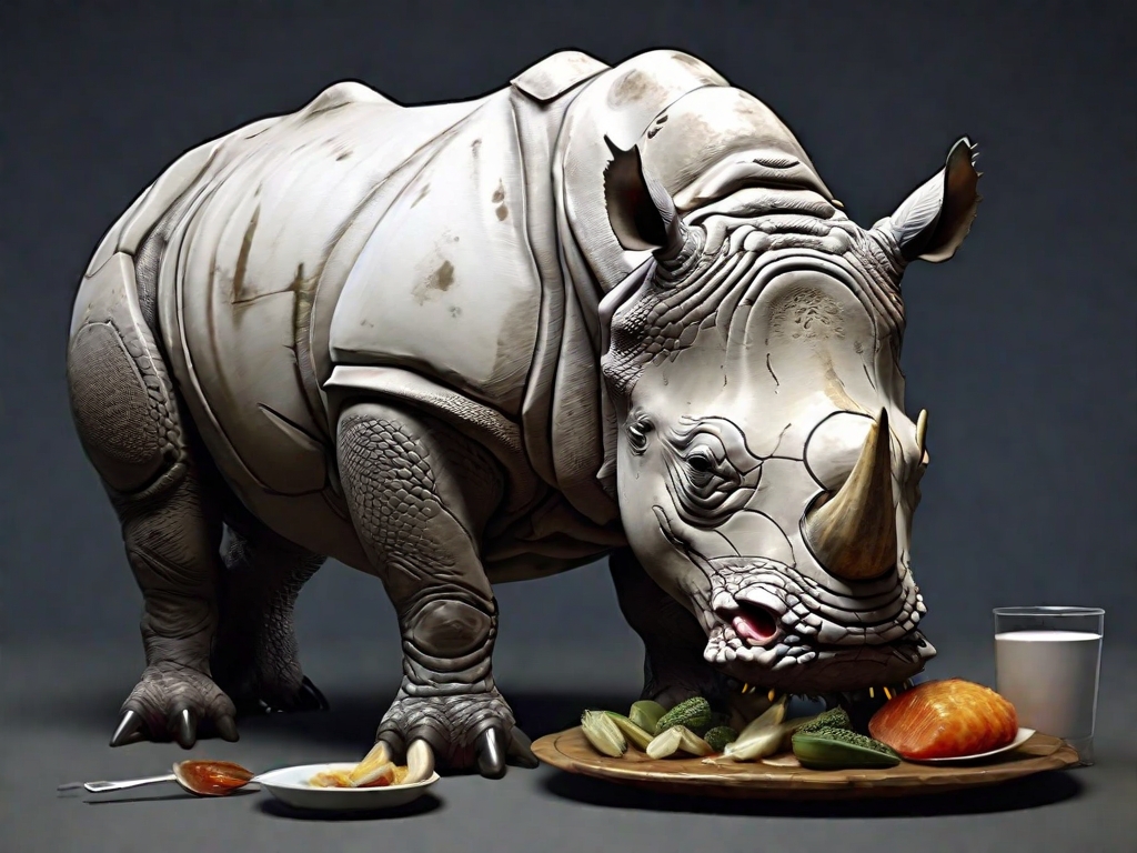 rinoceronte comendo