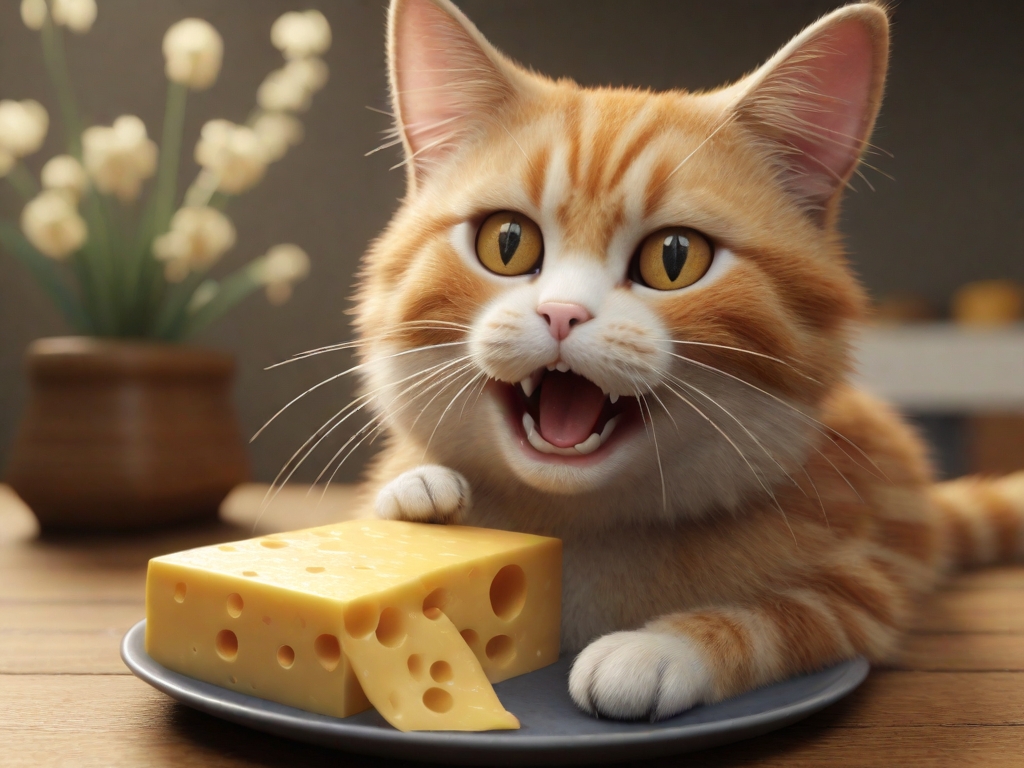 gato comendo queijo